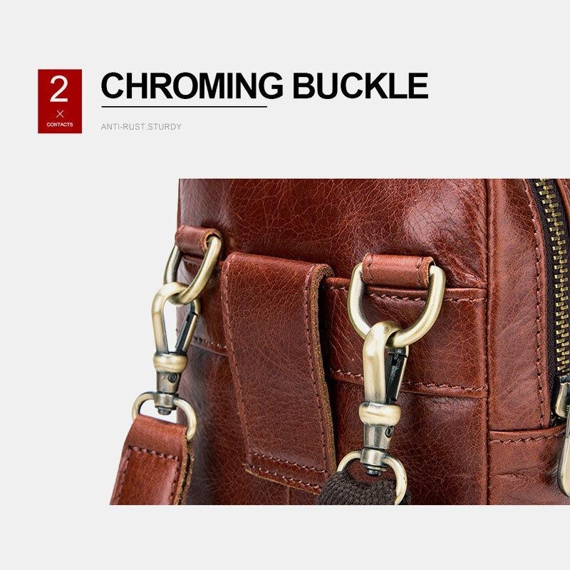 Ægte Læder Til Mænd Retro Fashion 5.8 Tommer Telefontaske Multi-bære Crossbody Taske Taljetaske