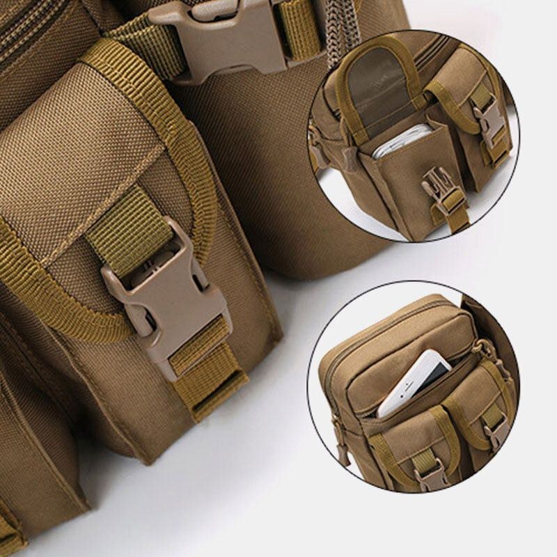 Herre Nylon Camouflages Multifunktion Udendørs Vandflaske Taljetaske Taktisk Taske