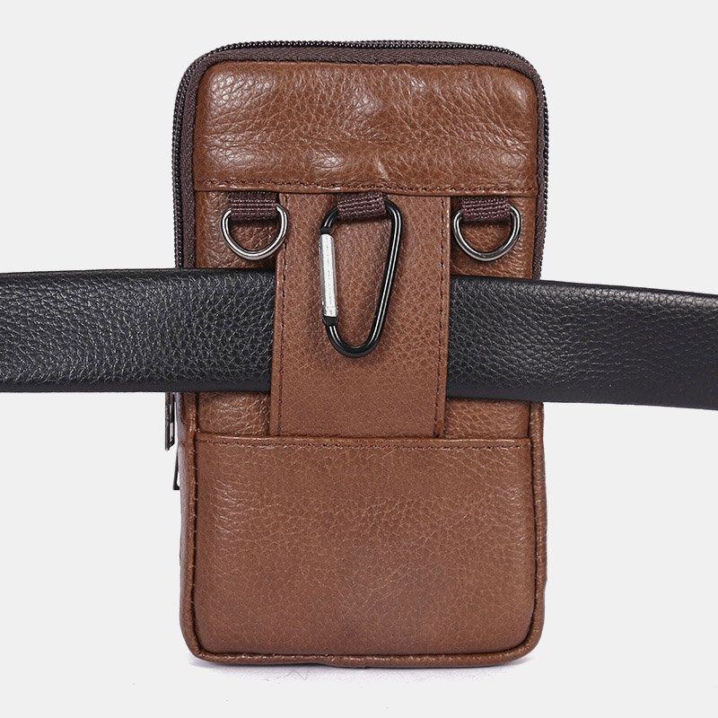 Herre Slidstærk Flap Magnetisk Knap Design Taljetaske Åndbar Smagløs Bæltetaske 6.5 Tommer Telefontaske Crossbody-tasker Med Skulderrem