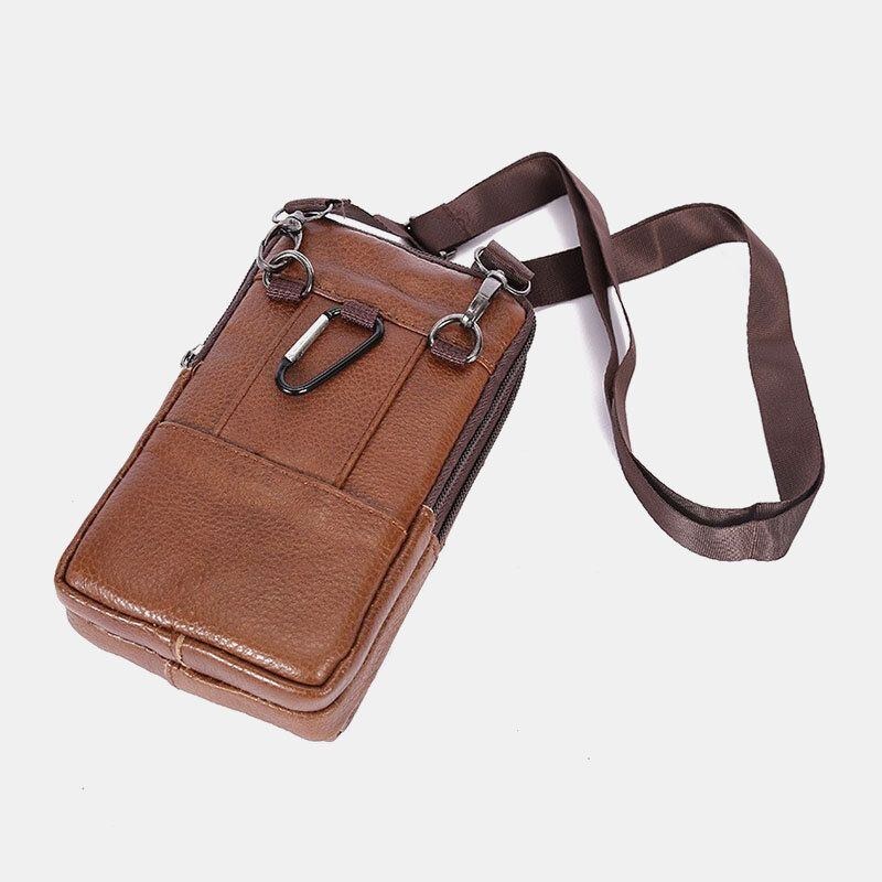 Herre Slidstærk Flap Magnetisk Knap Design Taljetaske Åndbar Smagløs Bæltetaske 6.5 Tommer Telefontaske Crossbody-tasker Med Skulderrem
