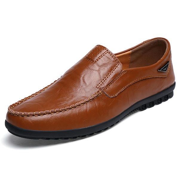 Flade Sko Herre Casual Business Loafers I Læder