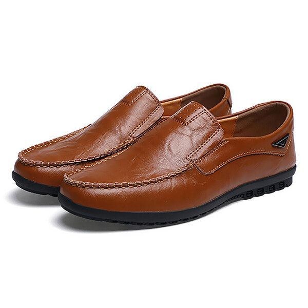 Flade Sko Herre Casual Business Loafers I Læder