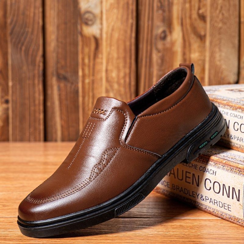 Herre Åndbar Gummisål Slip On Casual Business Sko