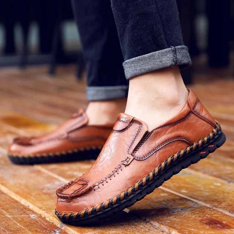 Herre Bløde Dekorative Syninger Slip On Business Casual Flats