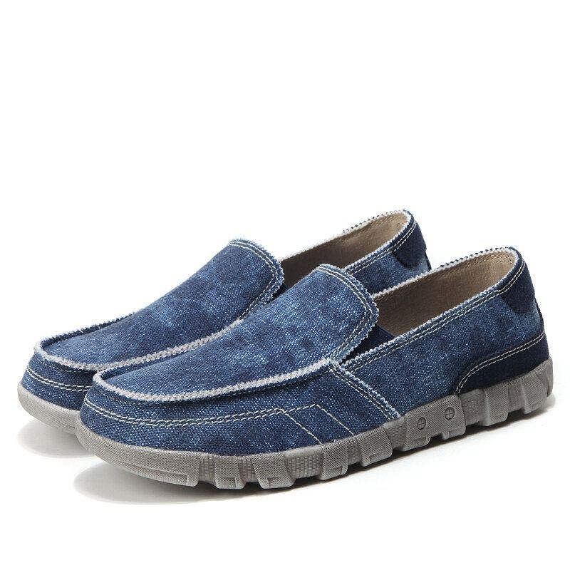 Herre Canvas Åndbar Blød Sål Behagelig Slip-on Afslappet Sko