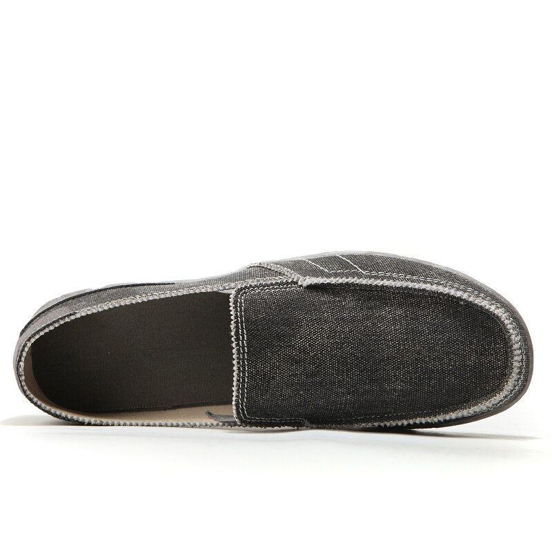 Herre Canvas Åndbar Blød Sål Behagelig Slip-on Afslappet Sko