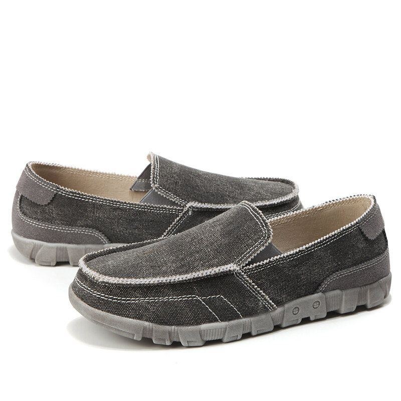 Herre Canvas Åndbar Blød Sål Behagelig Slip-on Afslappet Sko