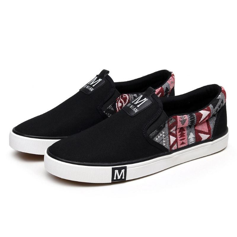 Herre Canvas Åndbar Slip On Non-slip Bløde Casual Court Sko