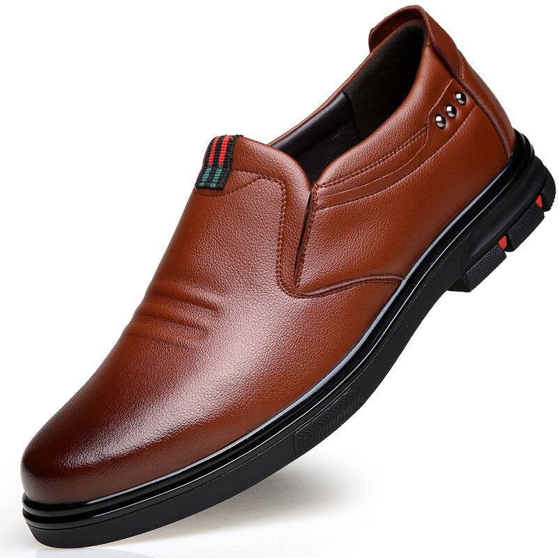 Herre Casual Ombre Farve Læder Kohud Slip-on Pointed Toe Loafers Sko
