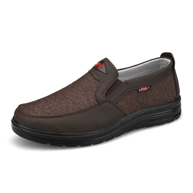 Herre Comfy Bærbar Åndbar Klud Elastik Slip On Casual Walking Sko
