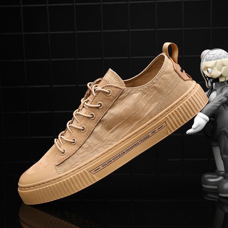 Herre Court Sneaker Åndbar Canvas Casual Skridsikre Tåbeskyttede Modesko