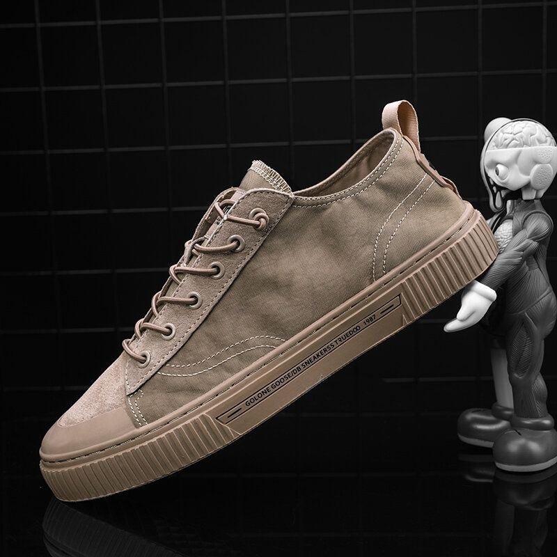 Herre Court Sneaker Åndbar Canvas Casual Skridsikre Tåbeskyttede Modesko
