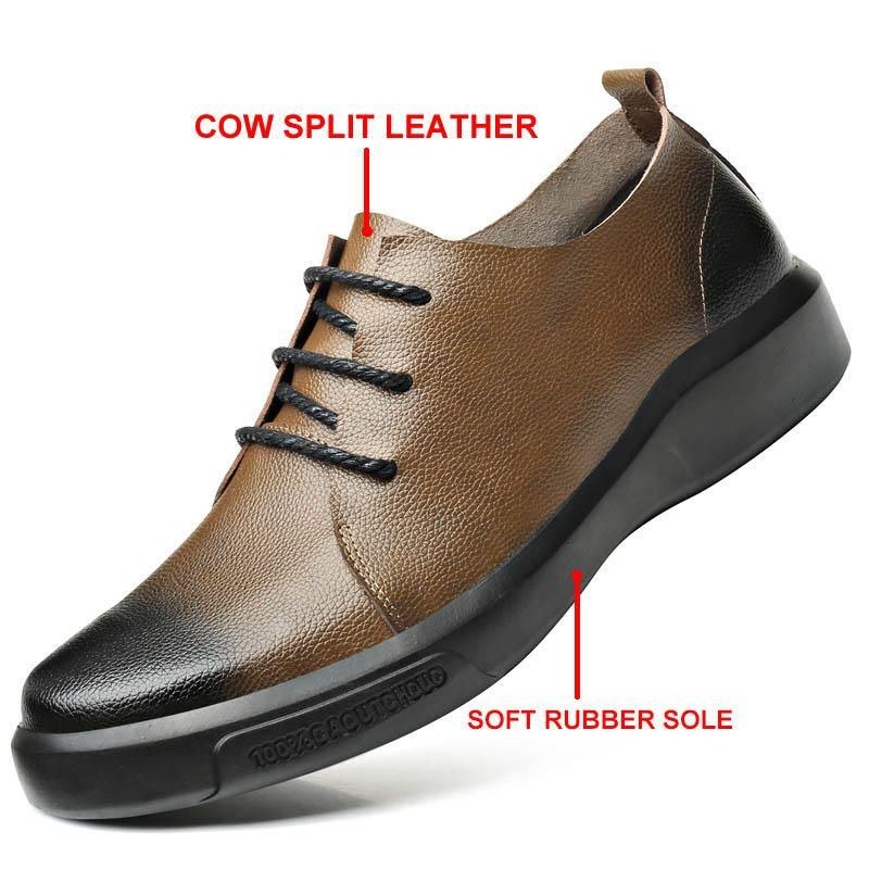 Herre Cow Split Læder Komfortabel Blød Sål Casual Flats