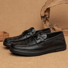 Herre Kohud Læder Komfortable Casual Flat Slip On Loafers
