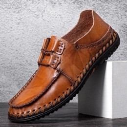 Herre Koskind Læder Åndbar Blød Bund Snørebånd Comfy Loafers Casual Business Sko