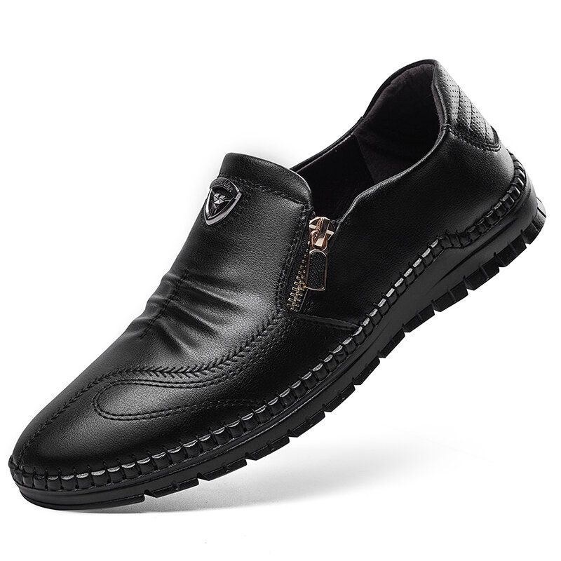 Herre Koskind Læder Åndbar Blød Sål Slip On Comfy Business Casual Sko