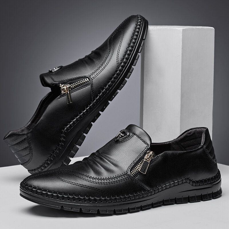 Herre Koskind Læder Åndbar Blød Sål Slip On Comfy Business Casual Sko