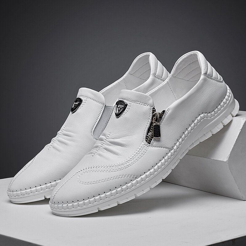 Herre Koskind Læder Åndbar Blød Sål Slip On Comfy Business Casual Sko