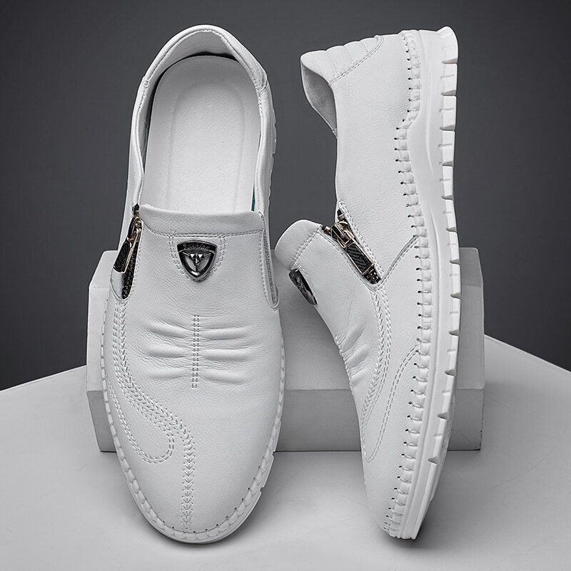 Herre Koskind Læder Åndbar Blød Sål Slip On Comfy Business Casual Sko