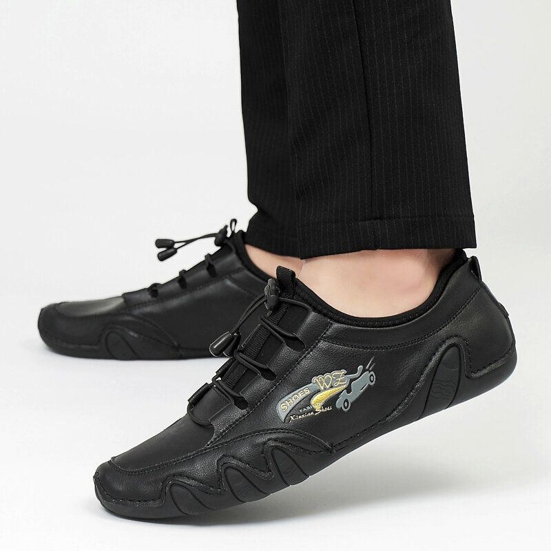 Herre Læder Behagelig Åndbar Elastisk Blonde Casual Driving Flats