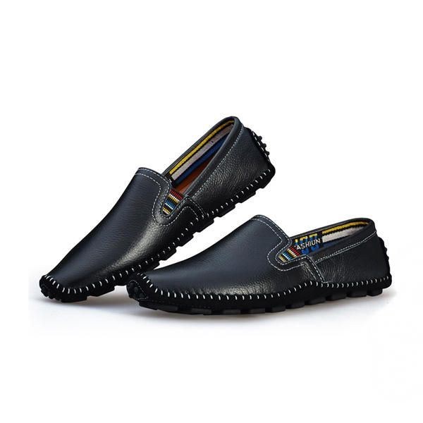 Herre Læder Casual Outdoor Driving Slip On Flats Loafers Sko