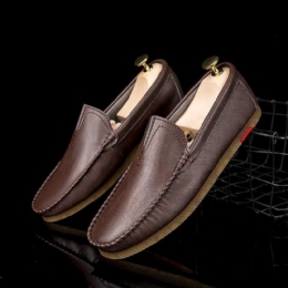 Herre Microfiber Åndbar Behagelig Bund Slip On Kørsel Casual Læder Loafers Sko