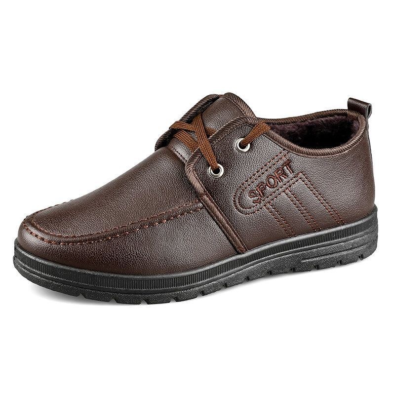 Herre Microfiber Læder Varmforet Non-slip Business Casual Sko