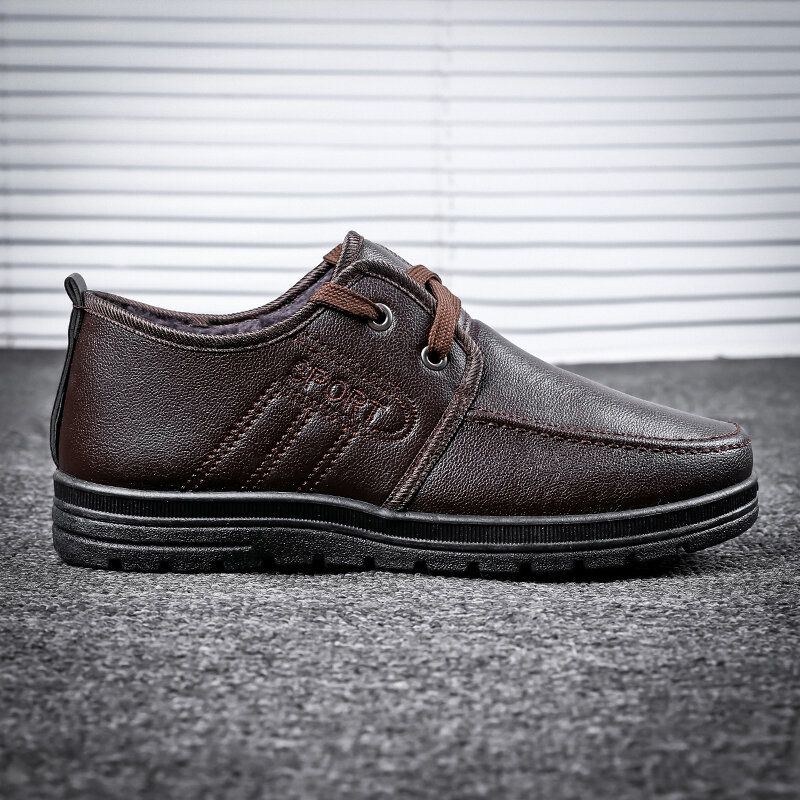 Herre Microfiber Læder Varmforet Non-slip Business Casual Sko