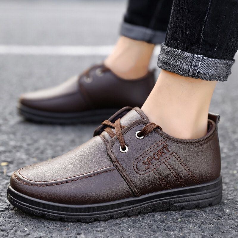 Herre Microfiber Læder Varmforet Non-slip Business Casual Sko