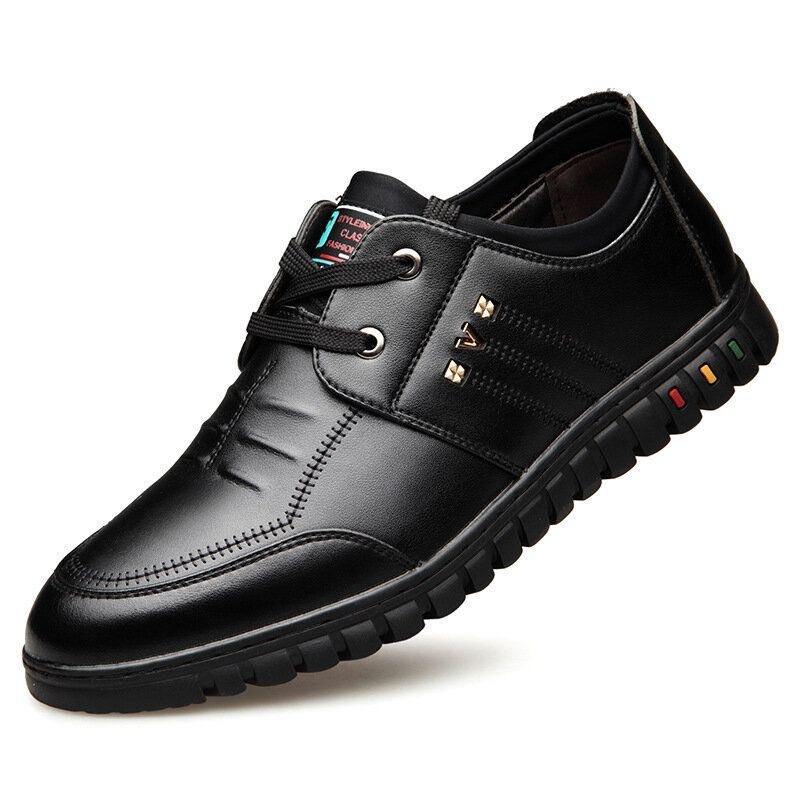 Herre Microfiber Soft Sole Skridsikker Business Casual Lædersko