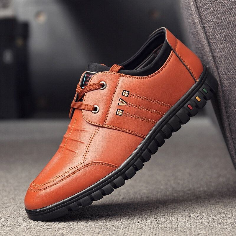 Herre Microfiber Soft Sole Skridsikker Business Casual Lædersko