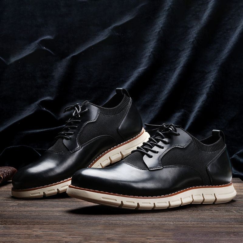 Herre Mikrofiber Åndbart Stof Splejsning Blød Sål Spidstå Business Casual Oxfords Sko