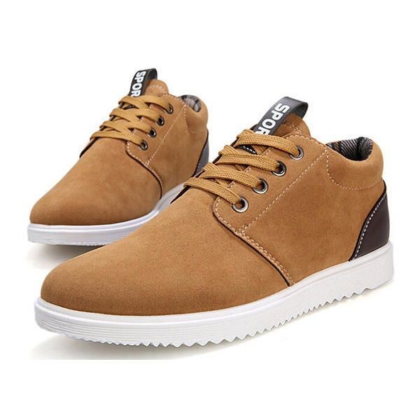 Herre Mode Sport Casual Athletic Sneakers Ruskind Komfortable Flats Sko