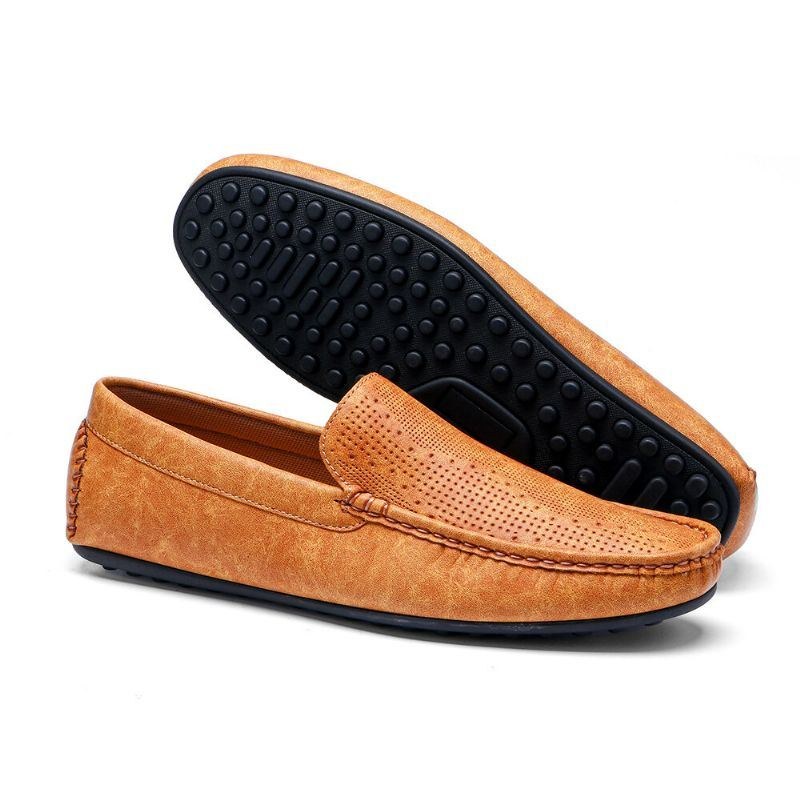 Herre Pure Color Behagelig Blød Sål Casual Slip-on Flade Køresko