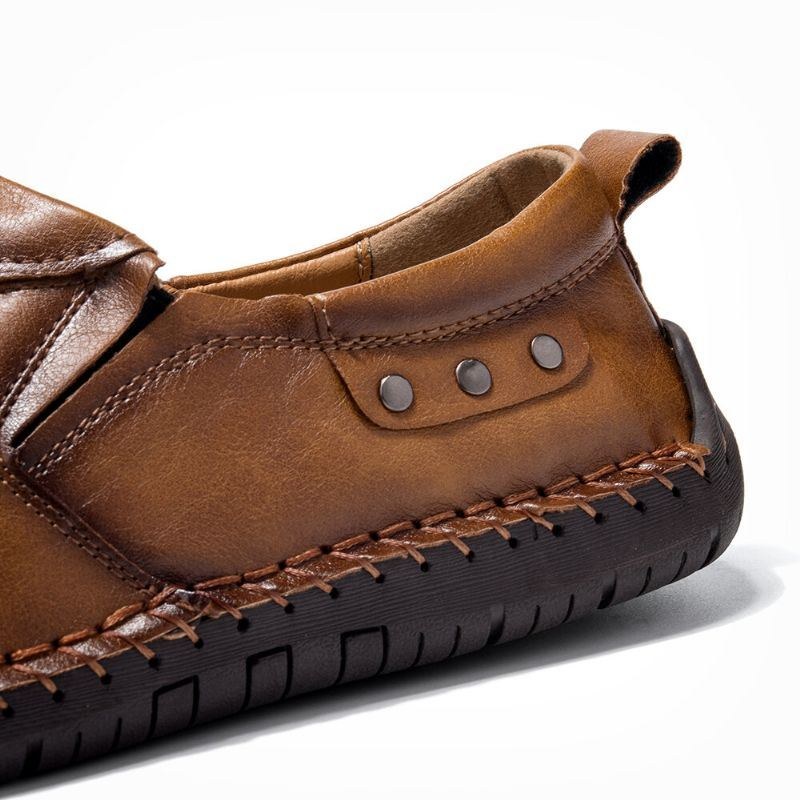 Herre Retro Mikrofiber Læder Skridsikker Blød Sål Slip On Casual Sko