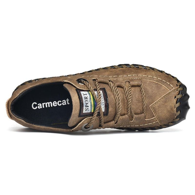 Herre Vintage Beskyttende Toe Cap Læder Casual Flats
