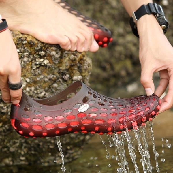 Nye Mænd Sommer Casual Udendørs Flade Åndbar Blød Komfortabel Slip On Water Sko