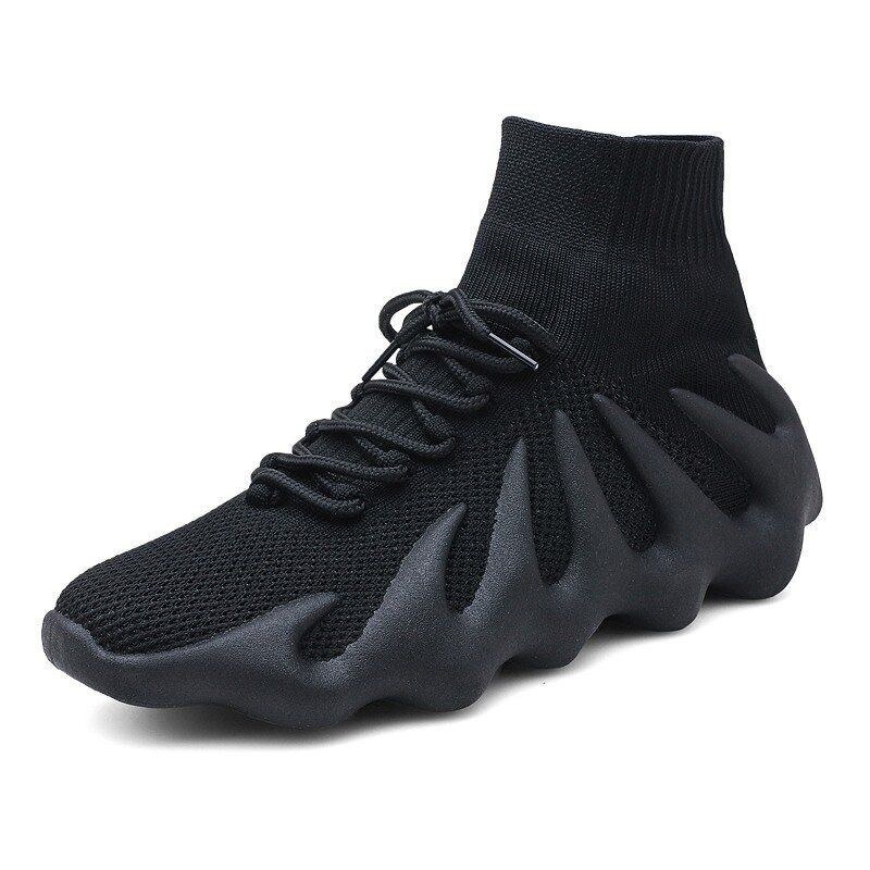 Herre Åndbar Behageligt Stof Blød Sål Skridsikker Snørebåndsplatform Casual Sportssneakers