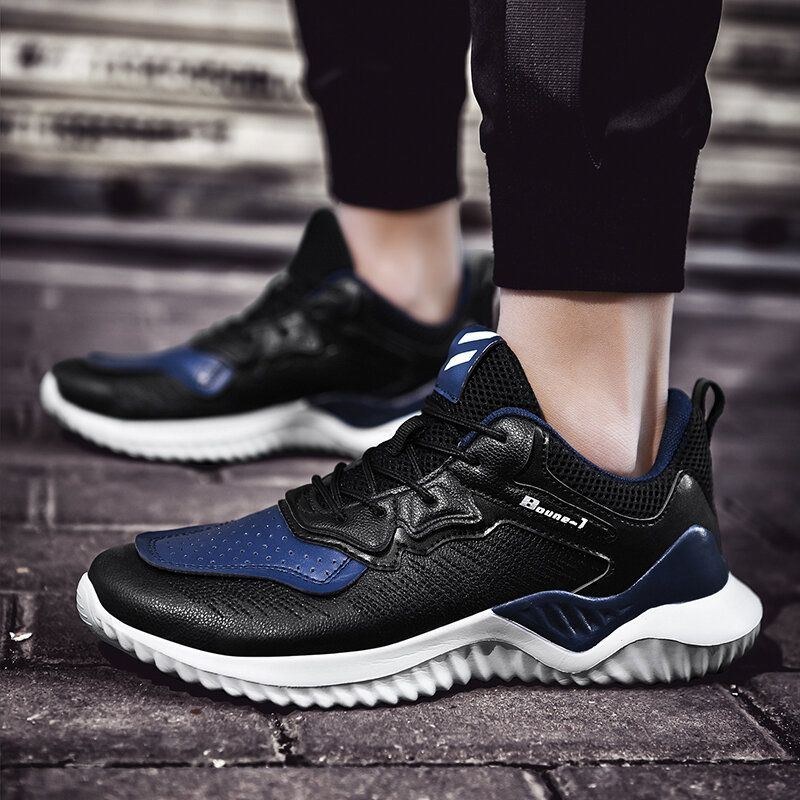 Herre Åndbar Mesh Splejsning Letvægts Sport Casaul Løbesneakers