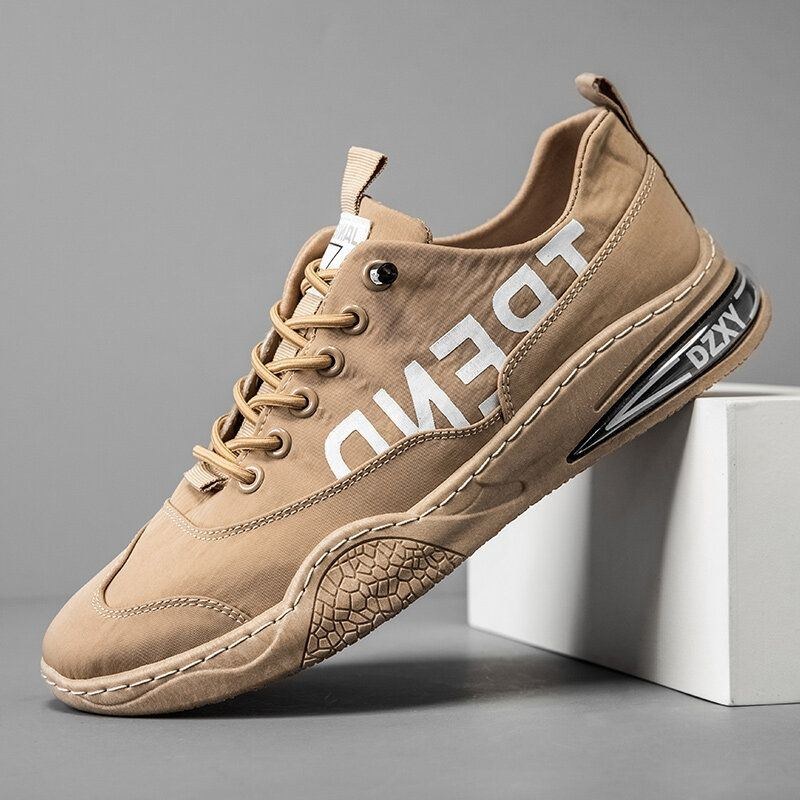 Herre Åndbar Skridsikker Behagelig Blød Bund Snørebånd Trendy Sports Casual Court Sko