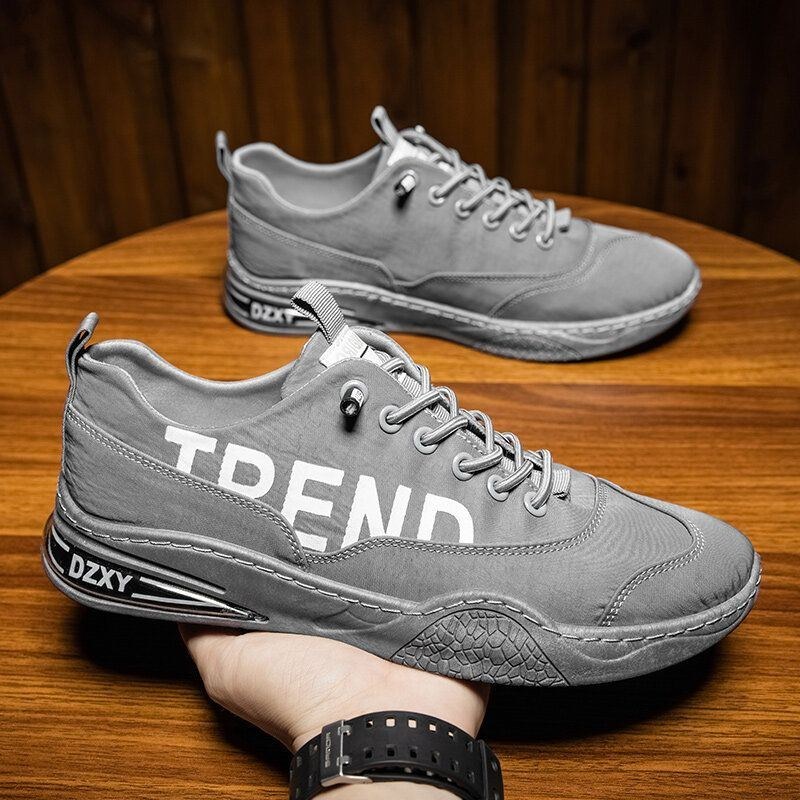 Herre Åndbar Skridsikker Behagelig Blød Bund Snørebånd Trendy Sports Casual Court Sko