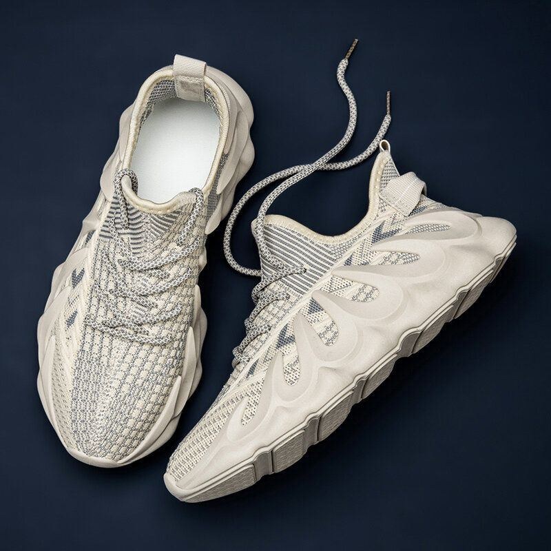 Herre Åndbart Stof Blød Sål Skridsikre Platform Casual Sportssneakers
