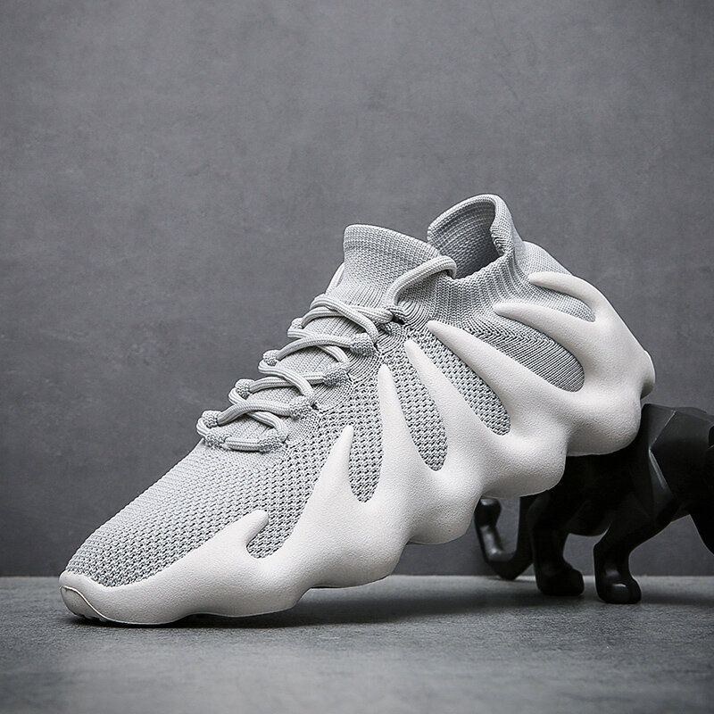 Herre Åndbart Stof Blød Tyk Sål Skridsikre Snørebånd Sport Casual Chunky Sneakers