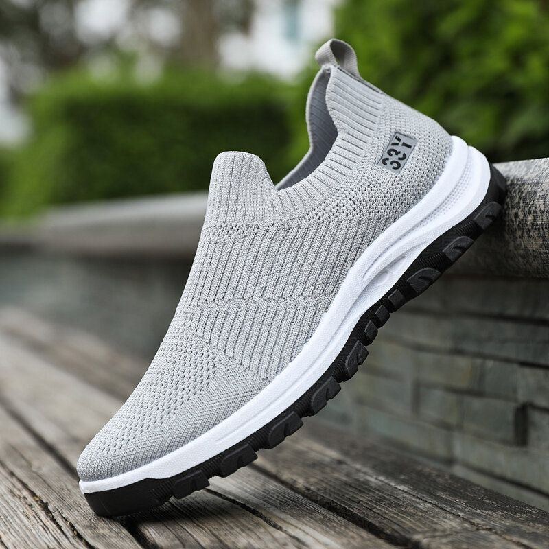 Herre Åndbart Stof Skridsikkert Behagelig Slip-on Afslappet Vandresko