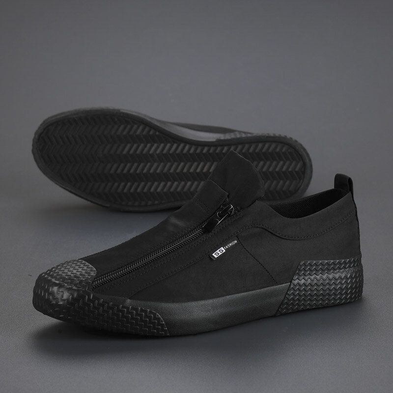 Herre Colorblock Comfy Åndbar Lynlås Casual Canvas Sneakers