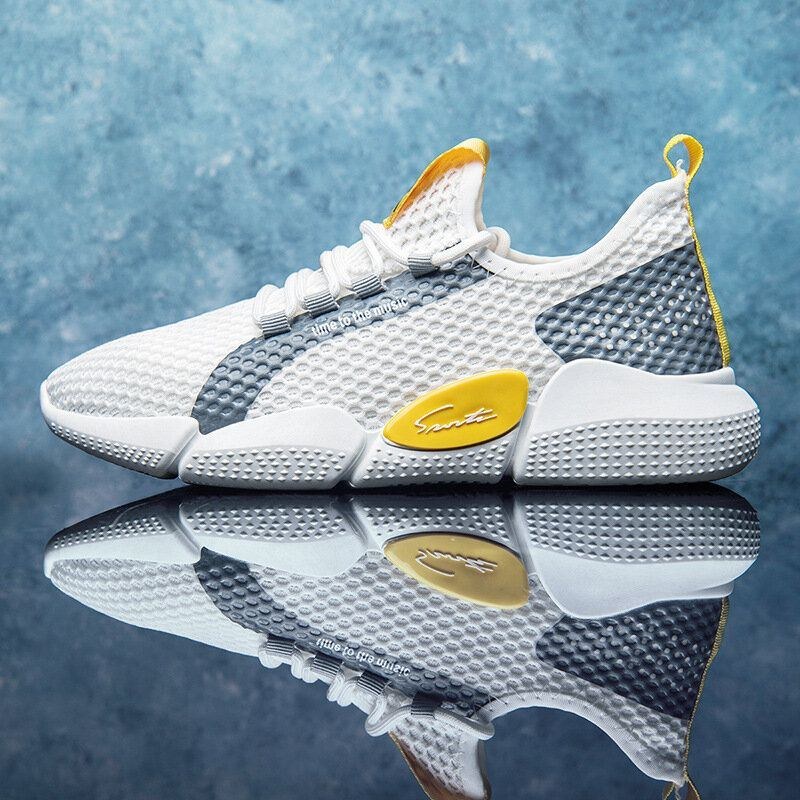 Herre Colorblock Mesh Stof Åndbar Sport Casual Running Sneakers