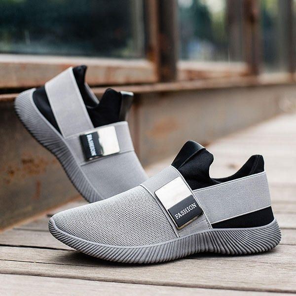 Herre Komfortabelt Elastisk Bånd Slip On Casual Athletic Shoes