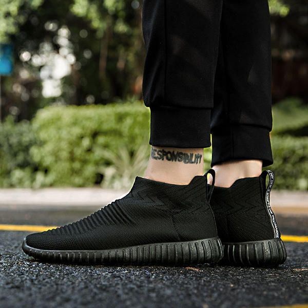 Herre Komfortabelt Strikstof High Top Slip On Sneakers