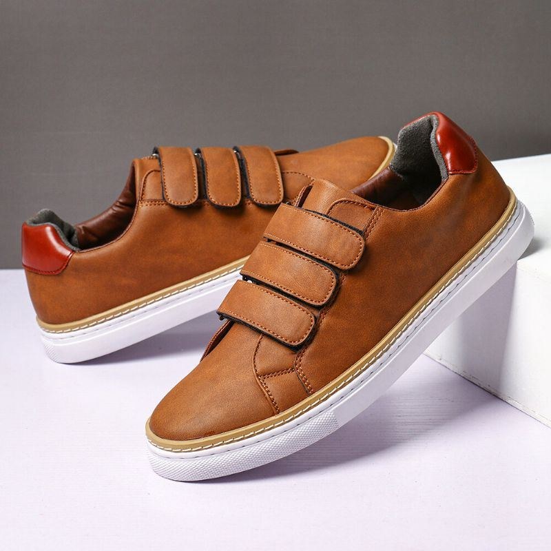 Herre Microfiber Læder Skridsikker Krogløkke Bløde Casual Sneakers
