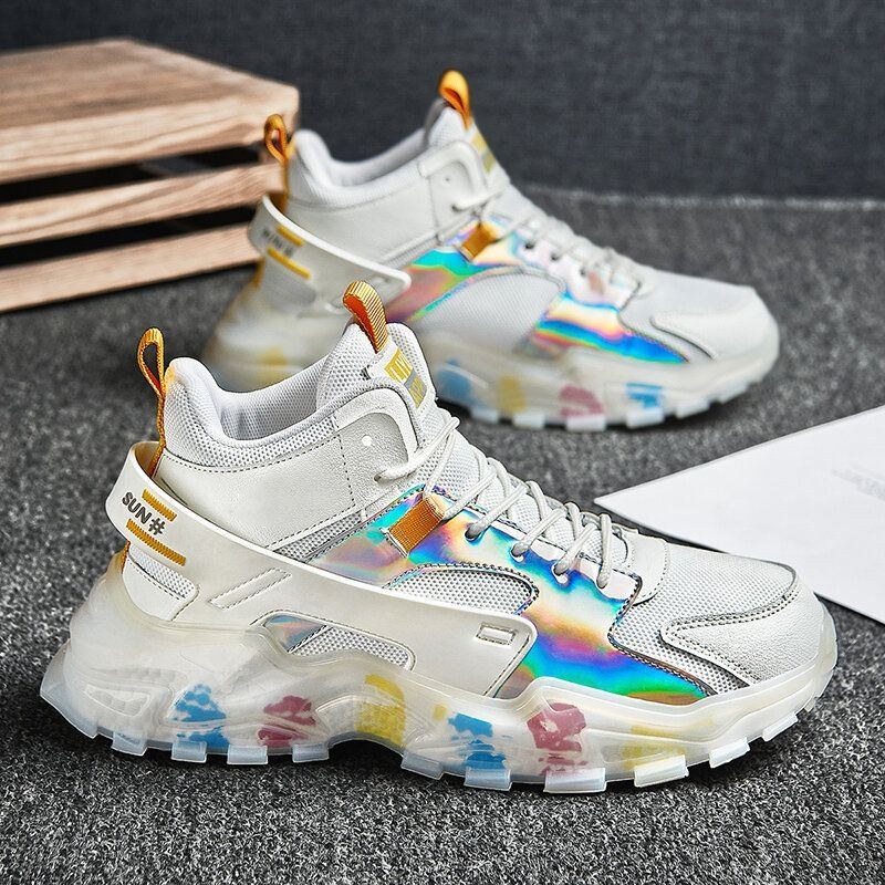 Herre Sport Non-slip Patchwork Snøre Stilfulde Sneakers Løbesko